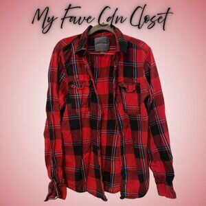 Urban Heritage Red Plaid Button Up Shirt**Ladies L